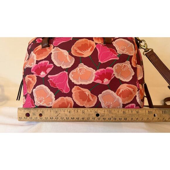 Fossil Rachel Satchel Printed PVC/Polyurethane  flowers NWT - Picture 6 of 8